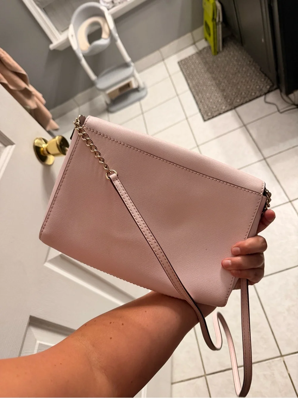 kate spade Pale Pink Leather Crossbody Flap Bag